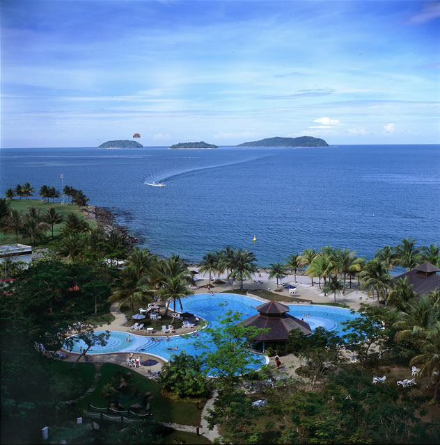 Blick auf Sutra Habour - Kota Kinabalu Sabah, Malaysia