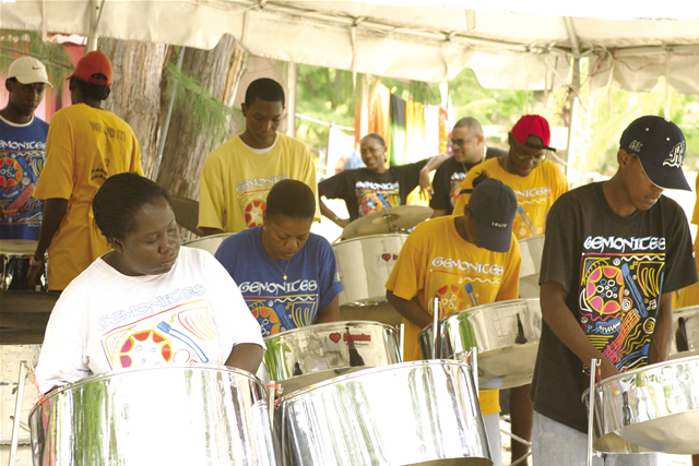 Steel band at Jolly Beach, Antigua & Barbuda