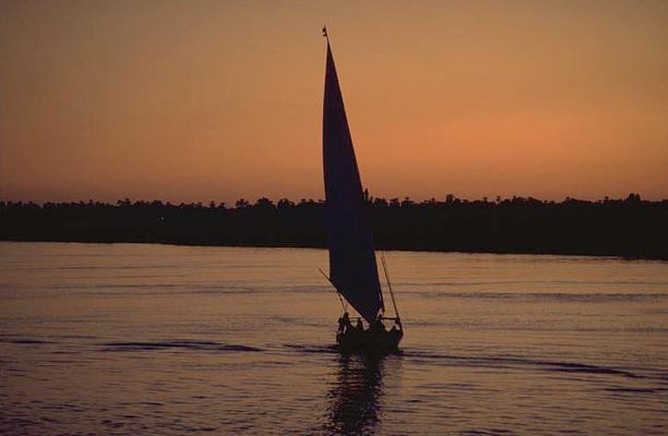 Segelboot auf dem Nil bei Assuan