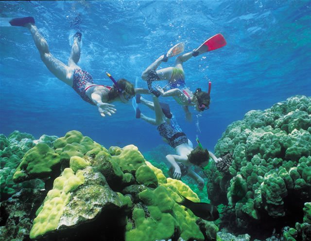 tauchende Kinder, Cook Islands