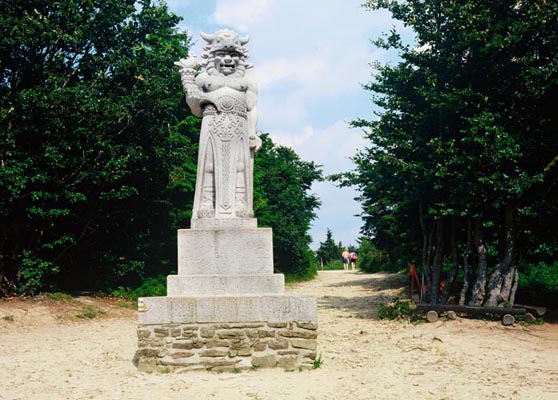The statue of fabulous Radegast, The Beskydy Mountains, North Moravia, Tschechien