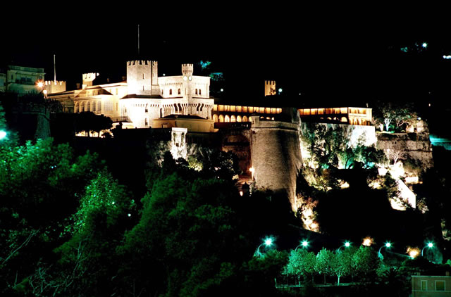 Der fürstliche Palast - Palais Princier (bei Nacht - à la nuit), Monaco