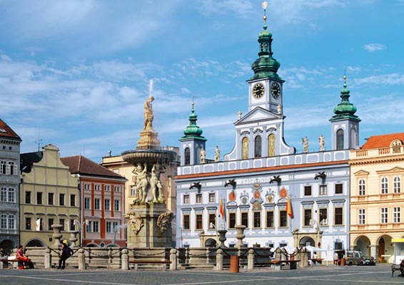 The town of Ceske Bukejovice, South Bohemia, Tschechien