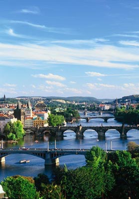 Prague Bridges spanning the river Vitava, Tschechien