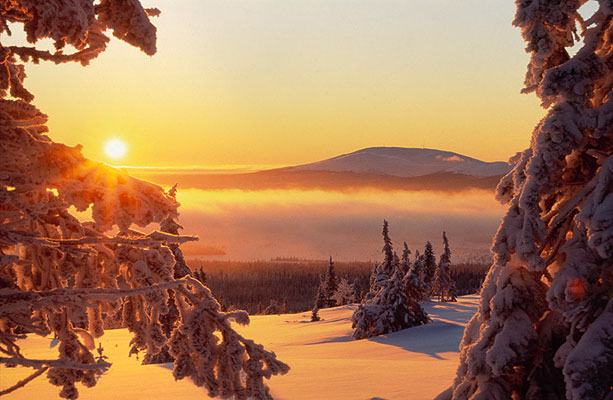 Sunset in Lapland, Finnland